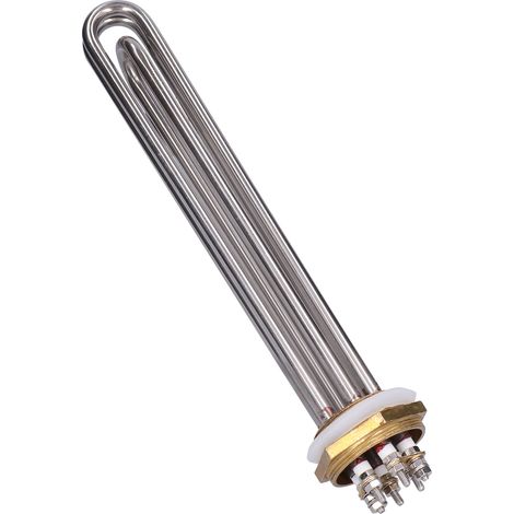 Résistance chauffante tubulaire électrique en acier inoxydable, tige filetée laiton, alimentation 220/380V, 9KW, raccord 1.25 pouce BSP, équipement industriel (1/5)