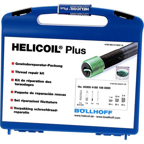 Coffret 60 HELICOIL® M4X4/6/8 +Foret+Taraud+Broche+Rupteur (1/2)