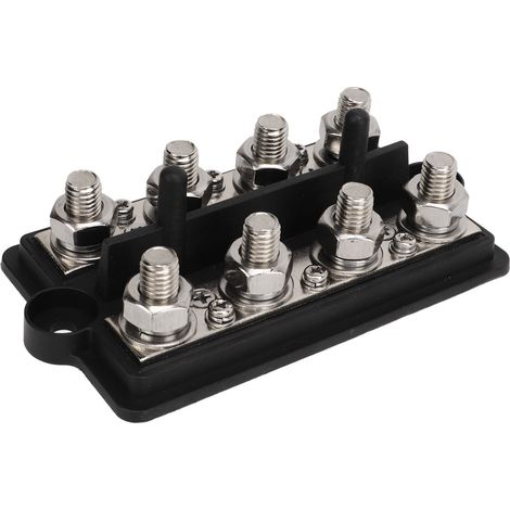Répartiteur de courant pour batterie bateau camping-car, bloc de distribution 2 rangées, goujons M8, 12-48V CC, 150A, noir (1/5)