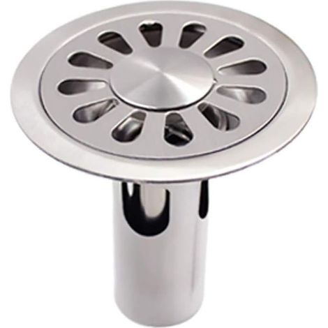 Siphon de sol rond en acier inoxydable brossé pour salle de bain, toilettes, cuisine, buanderie, jardin - 100 mm x 100 mm (1/5)