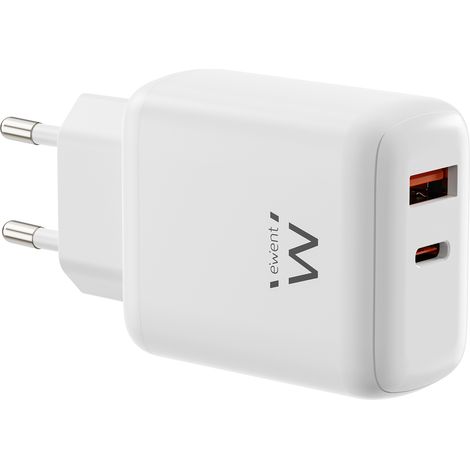 Ewent EW1329 cargador de dispositivo móvil Universal Blanco Corriente alterna Carga rápida Interior