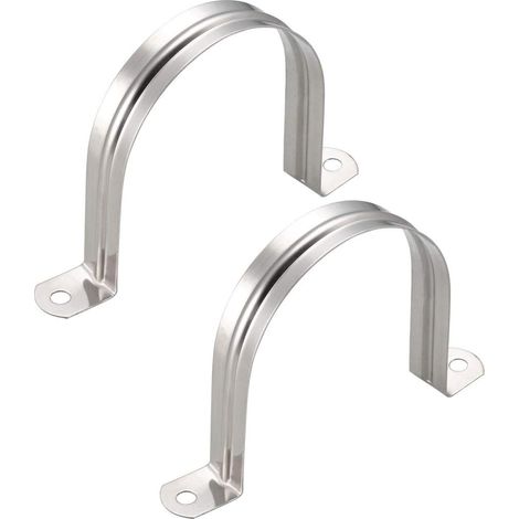 90mm Fixation Tuyau Clip Tube Attacher Inox 304 2 Trous 2pcs (1/4)