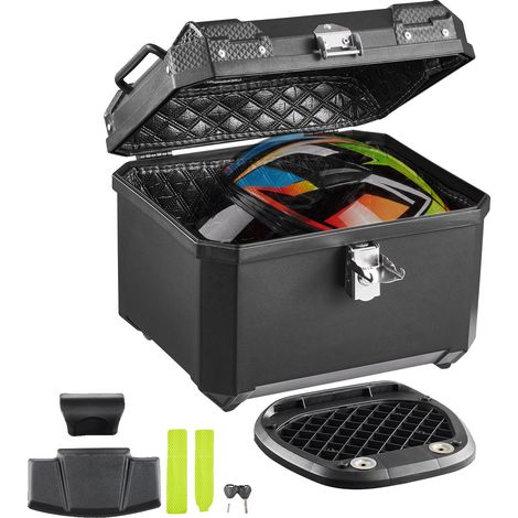 Bauletto da moto Vevor 30L universale impermeabile in PP, bauletto staccabile con serratura di sicurezza e schienale per riporre il bagaglio. (1/2)