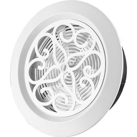 Grille de ventilation réglable, pour ouvertures de 200 mm de diamètre, avec motif, blanche (1/5)