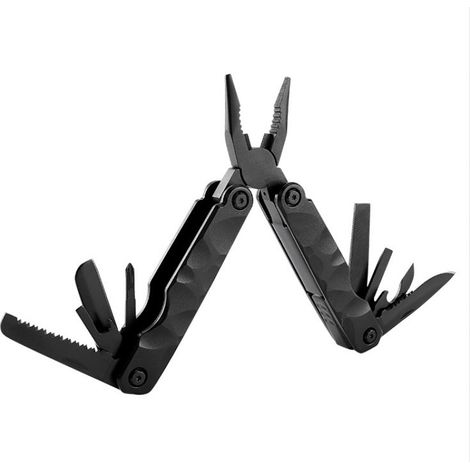 Outil multifonction pliable 9 en 1 en acier inoxydable, ciseaux à ressort, tournevis puissant, scie, lime plate, ouvre-bouteille et couteau, idéal pour le camping et le jardinage en extérieur (SkyFox) (1/5)