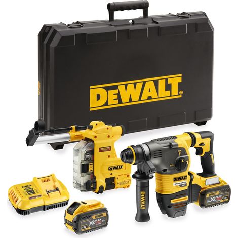 Martello combinato a batteria DeWalt DCH335X2, SDS-plus, 54 V, 2x 162 Wh + caricabatterie + aspiratore (1/3)