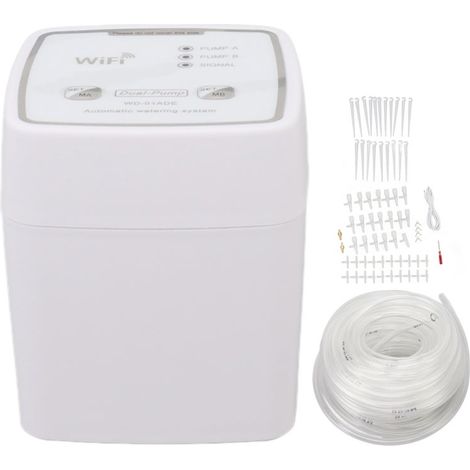 Kit d'irrigation goutte à goutte WiFi avec télécommande, double pompe et système d'arrosage automatique pour 20 plantes en pot (1/5)