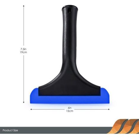 1pcs Raclette en Silicone avec Trous d'accrochage, 6INCH, Raclette à vitres Multifonction pour Porte Miroir de Douche, Noir+Bleu (1/4)