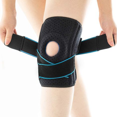 Genouillère De Stabilisation - Soutien Pour Lésions Du Ménisque ACL MCL - Avec Patella Ouverte Et Bandes Latérales Renforcées - Taille Unique (1/5)