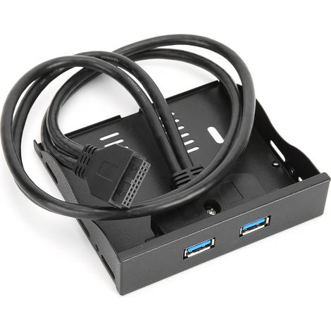 Panneau avant pour lecteur de disquettes USB 3.0, baie pour lecteur de disquettes 3,5 pouces, interface 19 broches vers 2 ports USB 3.0 (1/5)