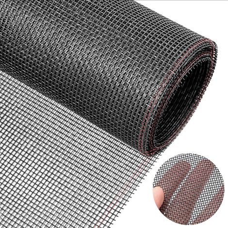 Moustiquaire Fenêtre 120 x 250 cm, Moustiquaire En Fibre De Verre, Moustiquaire Fenetre Enroulable Découpable, Anti-Insectes Mouches, pour Porte Fenêtre Baie Vitrée (Noir) (1/5)