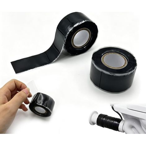 2 Rouleaux de Ruban Adhésif en Silicone Auto-Soudant, Ruban Isolant Résistant à la Chaleur, Ruban de Réparation Étanche Auto-Adhésif 2,5 mm x 3 m pour Réparations Étanches, Connexions Électriques et I (1/5)