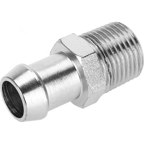 Raccord chromé 1/2'' NPT 5/8'' barbelé en métal pour durite de chauffage collecteur d'admission Chevy (1/5)