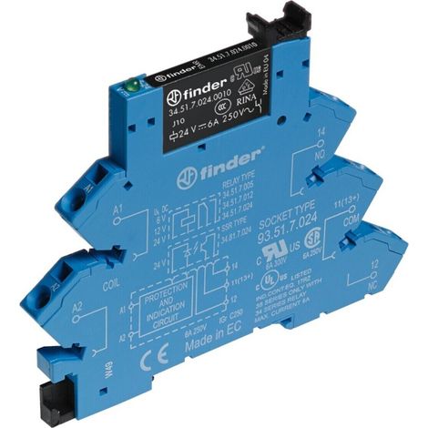 Finder Koppelrelais 6, 2mm 1W, 6A, IP20 38.61.7.024.0050