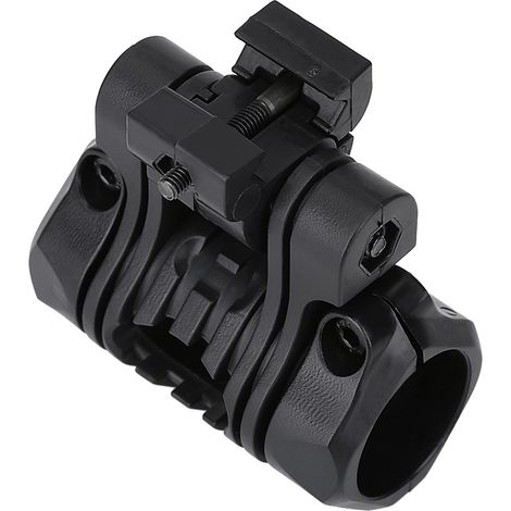 Support de lampe torche à fixation rapide en plastique pour casque (Noir) (1/5)