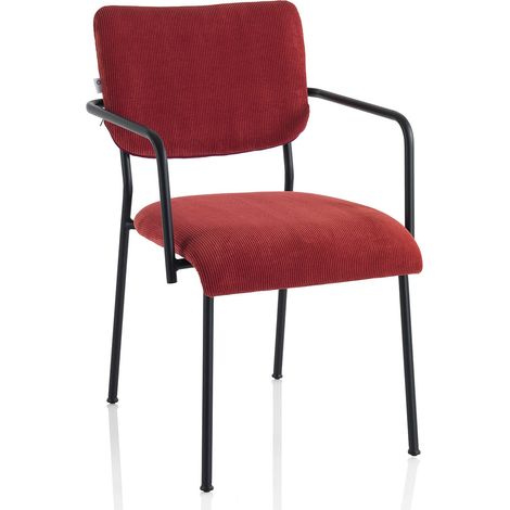 Set de 2 Chaises avec accoudoirs ZOE rouge corail