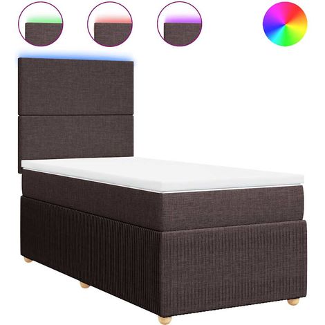 Maison Exclusive - Sommier à lattes de lit avec matelas Marron foncé 90x190 cm (1/5)