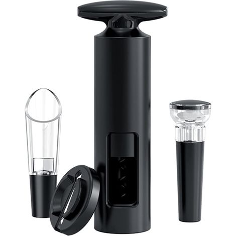 Professionnel Ouvre Bouteille,Ensemble d'ouvre-vin avec Tire Bouchon Manuel,Coupe-feuille,Bouchon Vin Sous Vide,Verseur de Vin,kit Tire Bouchon (Ensemble 4 en 1) (1/5)