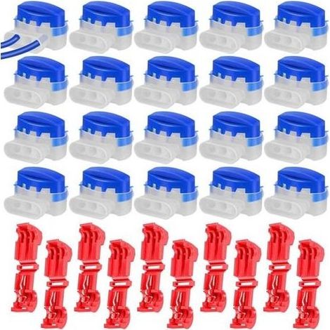 30PCS Connecteurs De Câble Robot Tondeuse, Connecteur Electrique Etanche Remplis Des Résines avec Connecteurs Borne Pour Étendre Ou Réparer Cable Peripherique Robot Tondeuse, Jardin, Extérieur (1/5)