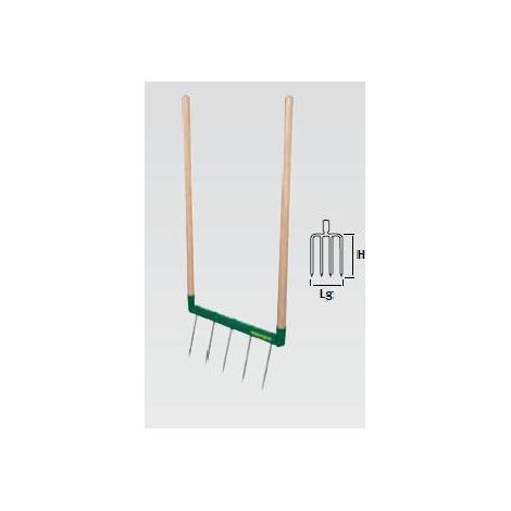 Leborgne – Grelinette Biogrif 5 dents interchangeables 50cm – Outil de jardinage pour décompactage sans retourner le sol – Travail debout sans mal de dos