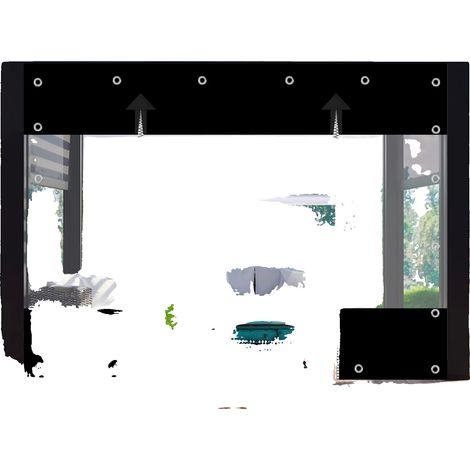 Rideaux en vinyle, panneaux résistants aux intempéries, installation facile, noir, H2.1 x W3M-a (1/2)
