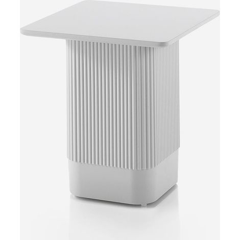 Quadratischer Wohnzimmer-Beistelltisch mit MDF-Platte in Rio-Optik - Weiß