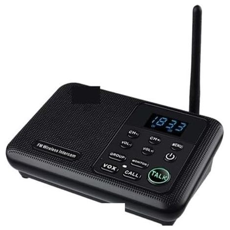 Interphones sans Fil FM à 22 canaux Accueil Maison Bureaux d'affaires 1Mile Range Room to Room Calling & Système Parlant(1Unit Black) (1/5)