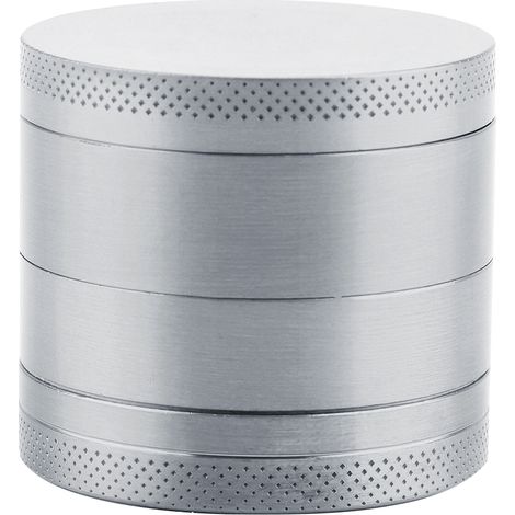 Broyeur à Herbes 4 Étages en Alliage de Zinc - Moulin à Épices et Aromates - Concasseur Métallique Manuel (Argent) (1/5)