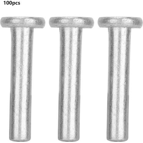 Paquete de 100 remaches fijos de aluminio de cabeza plana M4 GB867, kit de remaches fijos de cabeza avellanada (M4 x 20-25) (1/5)