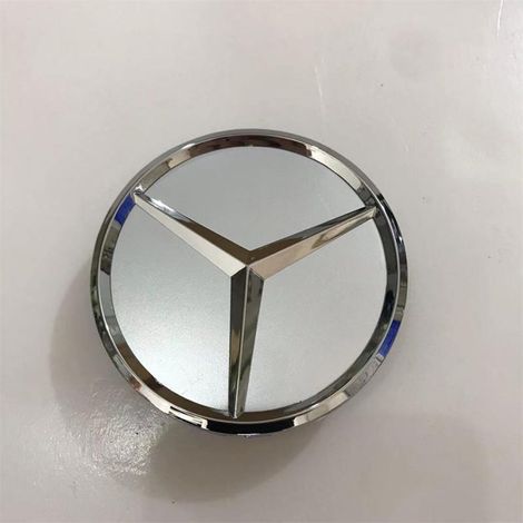 75-mm-Radnabenkappe, kompatibel mit allen Mercedes-Benz-Baureihen – Felgenmitte, Radnabenkappe, Kunststoff-Felgenzubehör, Radnabenkappen-Ersatz, 4er-Set – Mattsilber