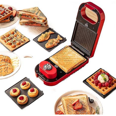 650Wmultifunction Waffle Maker Bubble Egg Cake Toaster Automatic Breakfast Non Stick Waffle (1/5)