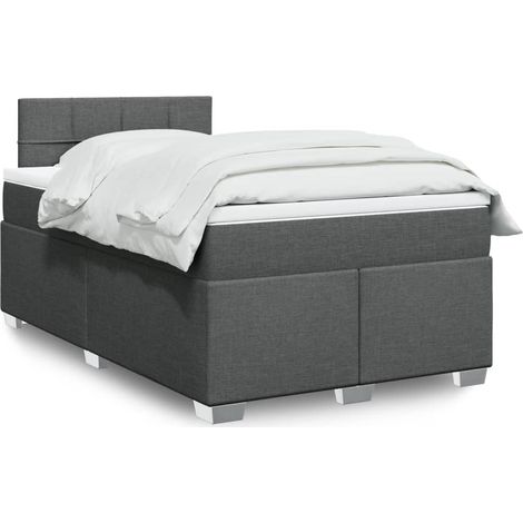 Boxspringbett mit Matratze Dunkelgrau 120x200 cm Stoff