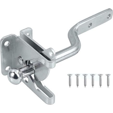 Loquet de portail autobloquant, levier de gravité automatique, loquets de porte, serrure de portail de jardin, serrure de clôture en acier inoxydable, verrou de quincaillerie à pêne basculant (1/5)
