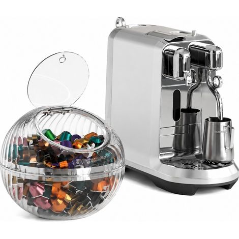 Boîte de rangement pour capsules de café, sachets de thé, snacks et bonbons, blanche transparente, pour salon, bureau ou garde-manger (1/5)