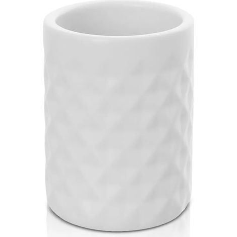 Portaspazzolino da appoggio bianco in ceramica Cristal (1/3)