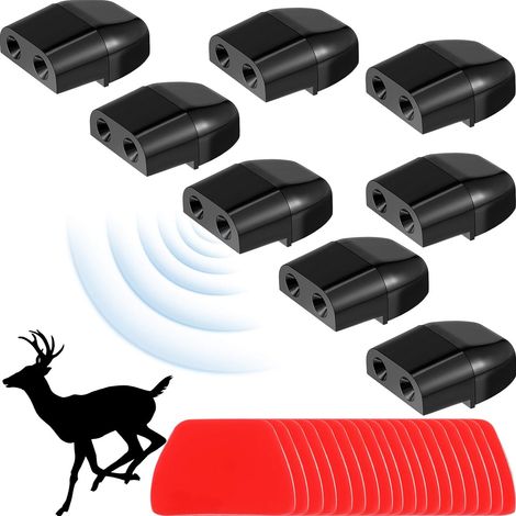 8 Dispositifs de Voiture d\'Animal Avertissement de Cerf Dispositifs de Cerf à Double Construction, Sifflet de Corne d\'Alerte(Noir) (1/5)