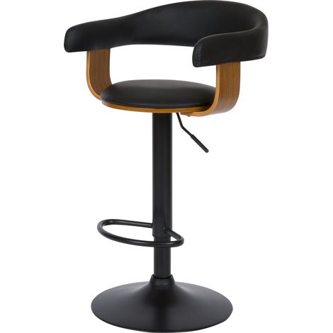 Chaise de bar réglable 62/84 cm en cuir synthétique noir - Harold (1/5)