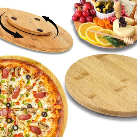 TABLA DE CORTAR PIZZA GIRATORIA DE BAMBÚ 40 PREMIUM (1/5)