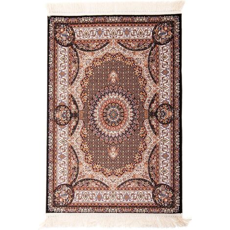Tapis persan Aras  - 150x100cm, Rectangular - 100% Acrylique - Tissé - Noir