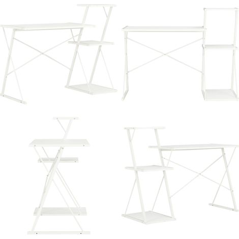 Bureau avec étagère Blanc 116x50x93 cm - Bureau Blanc - Bureau Design - Bureau Avec Étagère - Bureau Informatique - Meubles De Bureau - Home & Living (1/5)