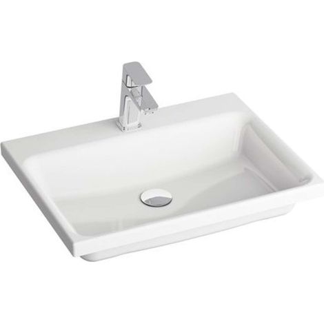 Ravak Comfort - Lavabo 60x46 cm, con 1 foro per rubinetto, bianco XJX01260001 (1/5)