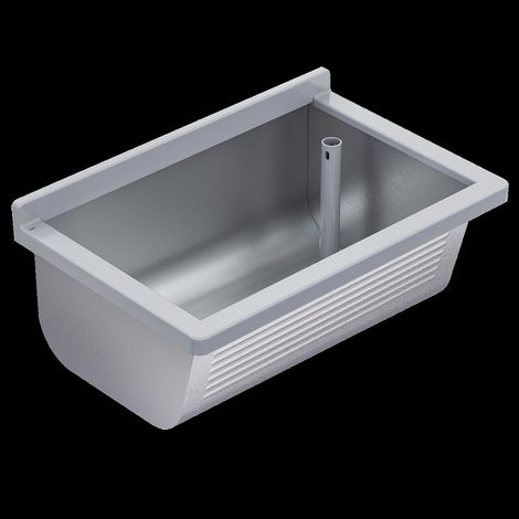 KWC Lavabo, SIRIUS, acier inoxydable, 700x328x460 mm, évacuation droite (1/2)