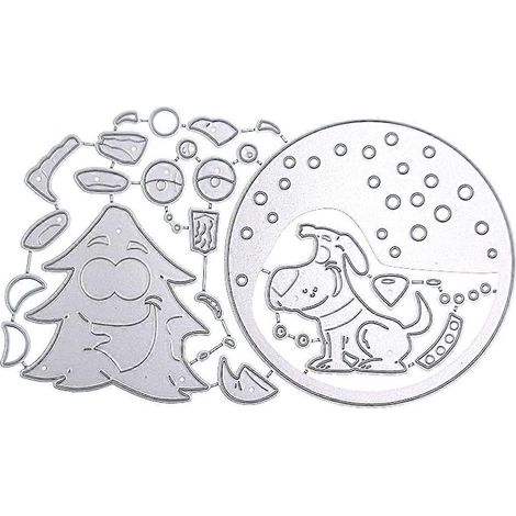 Weihnachtsbäume aus Metall – Stanzformen für Scrapbooking, Schablonen, Kartenprägung