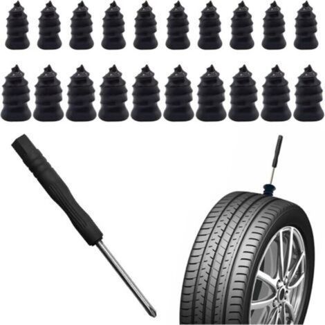 21-teiliges Reparaturset für schlauchlose Autoreifen mit Pilzkopf und Schraubendreher, Reparaturset-Stopfen für Reifenpannen und -platten an Autos, Motorrädern, LKWs und Traktoren (1/4)