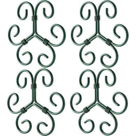 Lot de 4 tuteurs en fer vert pour Monstera, 10,4 x 10,4 cm, tuteurs pour plantes d'intérieur, tuteurs en métal vert résistant pour les tiges de plantes – faciles à installer. (1/5)