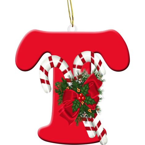 Lettres Alphabet - Décoration Arbre De Noël En Acrylique - 26 Pièces - Pour Intérieur Extérieur - Ornement Personnalisable (1/4)