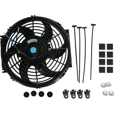 10 Pouces 12V 80W Ventilateur de radiateur électrique universel Slim Fan Push Pull-Feuille moteur (1/5)