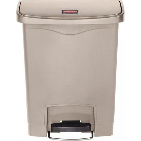 Poubelle à pédale frontale 30 Litres, en polyéthylène beige, SLIM JIM (1/3)