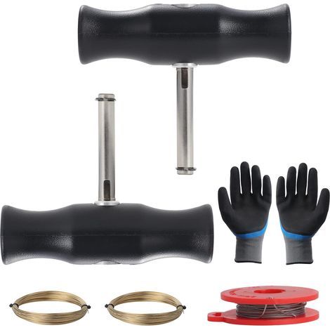 5 Pièces Outil de Retrait de Pare-Brise, Kit d'Outils de Dépose de Pare-Brise, Kit de Démontage du Pare-Brise, Kit d’Enlèvement de Pare-bris avec Fil de Coupe de Verre avec 1 Paire de Gants (1/5)