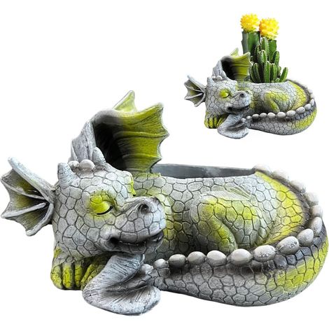 Drache robuste Harzskulptur realistisch schlafend Ornament